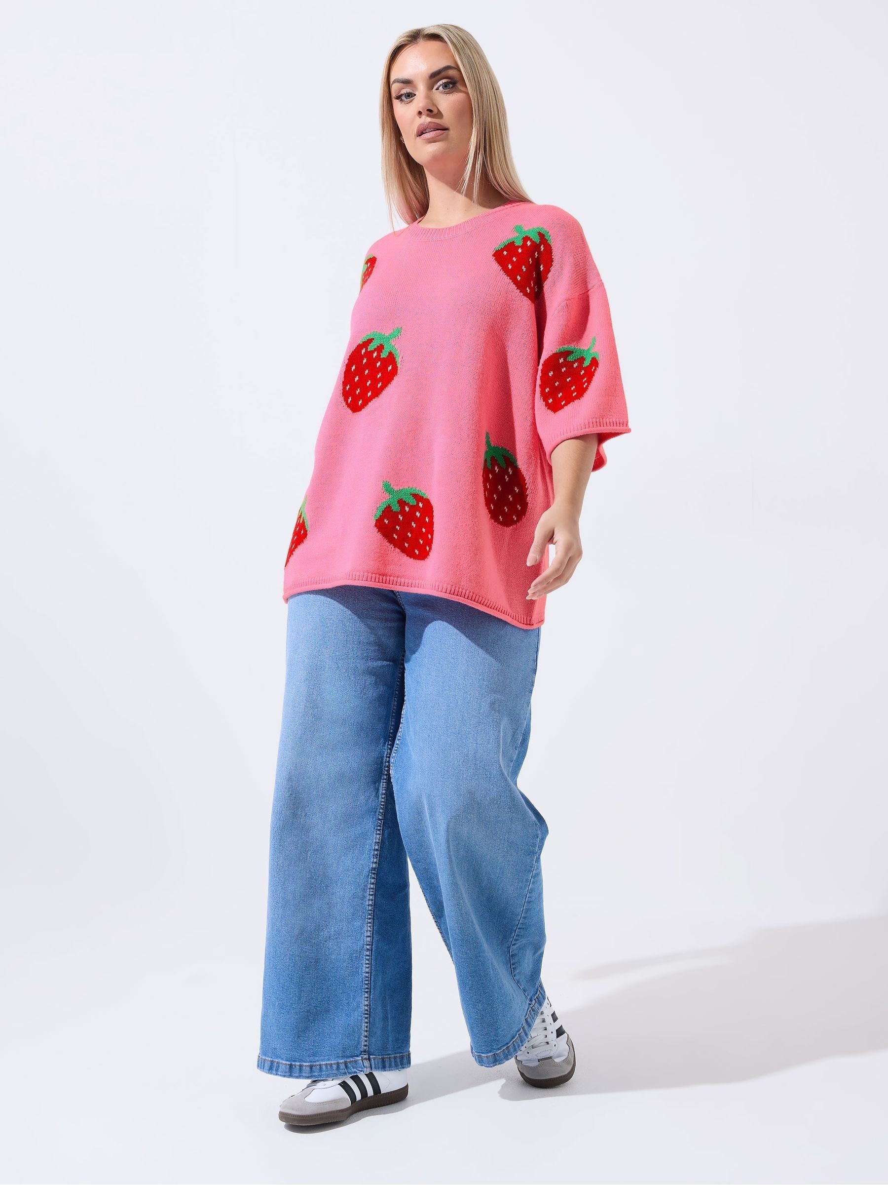 Buy Yours Curve Pink Limited Knitted Boxy Top from the Next UK