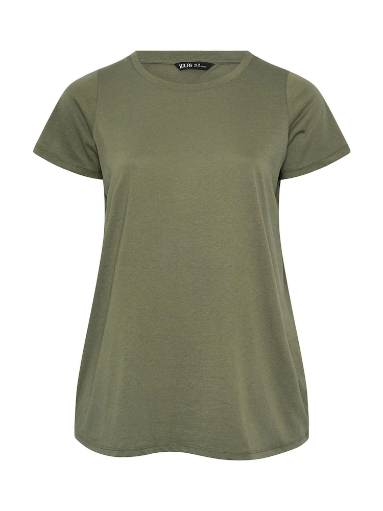 Yours Curve Green Core Short Sleeve T-Shirts 3 Pack - Image 9 of 9