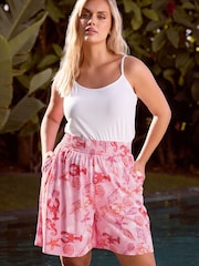 وردي - شورت بتفصيل مجمع من Yours Curve - صورة 1 من 2