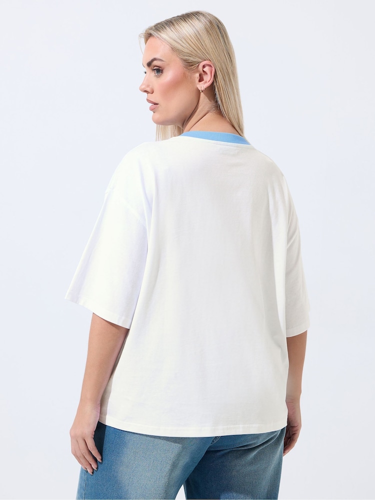 Yours Curve White Limited Embroidered 'Berry Nice Day' T-Shirt - Image 2 of 5 Yours Curve White Limited Embroidered 'Berry Nice Day' T-Shirt - Image 2 of 5