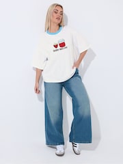 Yours Curve White Limited Embroidered 'Berry Nice Day' T-Shirt - Image 3 of 5