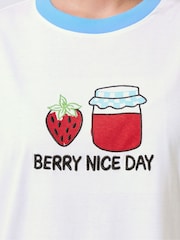 Yours Curve White Limited Embroidered 'Berry Nice Day' T-Shirt - Image 4 of 5