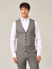 Skopes Natural Maron Check Tailored Fit Suit Natural Waistcoat - Image 1 of 4