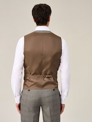 Skopes Natural Maron Check Tailored Fit Suit Natural Waistcoat - Image 2 of 4