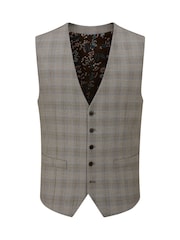 Skopes Natural Maron Check Tailored Fit Suit Natural Waistcoat - Image 3 of 4