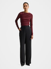 Forever New Black Dahlia Petite Straight Leg Pants - Image 5 of 5