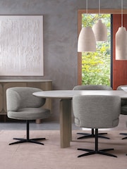 Bentley Designs Set of 2 Grey Marcel 360° Swivel Chairs - Image 2 of 5