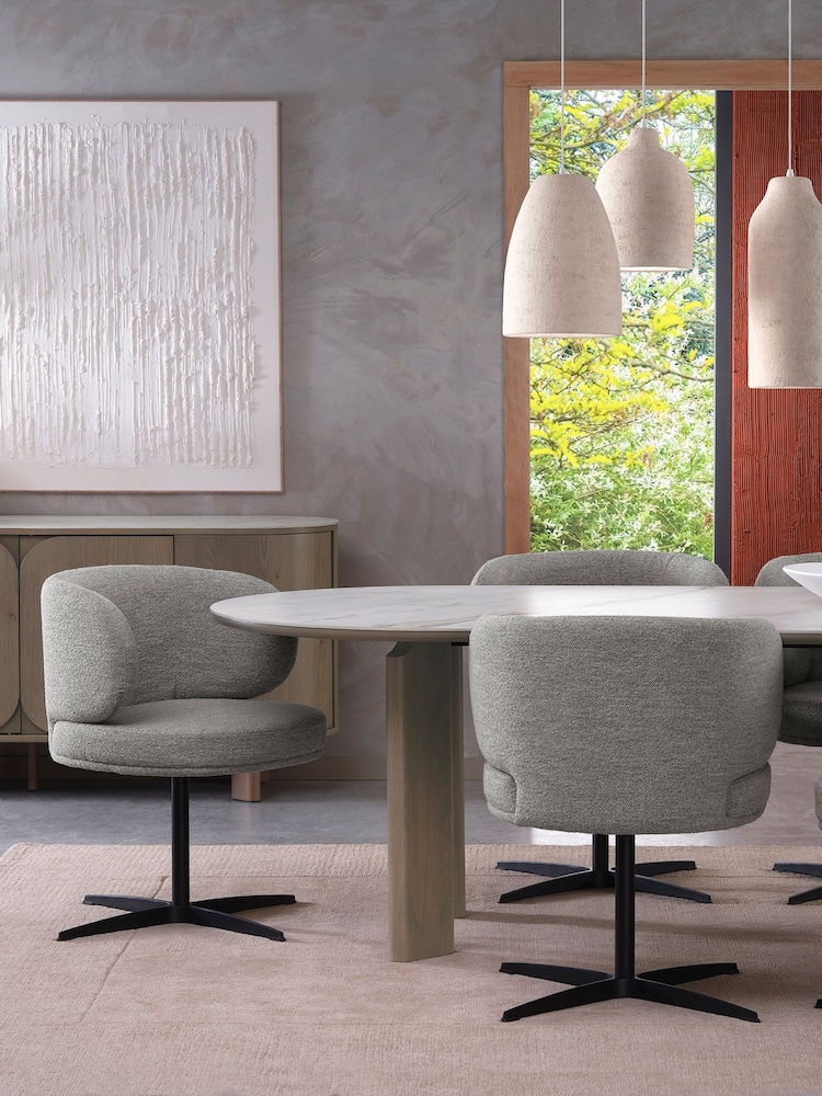 Bentley Designs Set of 2 Grey Marcel 360° Swivel Chairs - Image 2 of 5