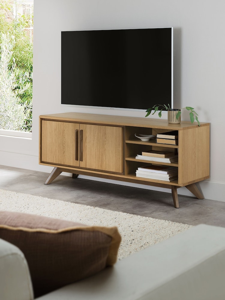 Bentley Designs Oak Light Weathered Kristen Entertainment Unit - Image 1 of 4
