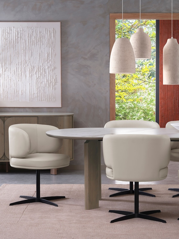 Bentley Designs Set of 2 Ivory Marcel 360° Swivel Chairs - Image 2 of 5