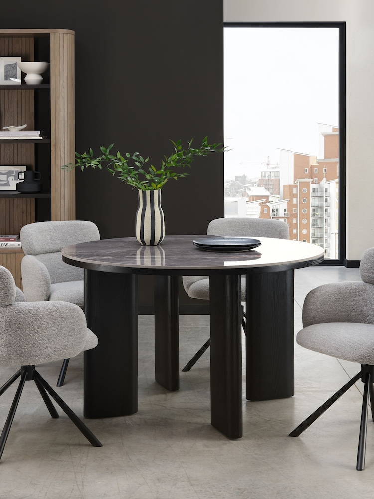 Bentley Designs Grey Carmen Ceramic Dining Table - Image 2 of 4