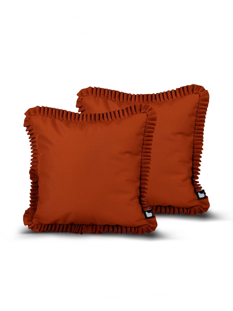 Extreme Lounging 2 Pack Rust Orange Outdoor Frill B Cushions - Image 1 of 2