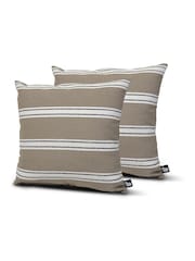 Extreme Lounging 2 Pack Sand Yellow Outdoor B Cushion Aquaclean Haven Large Stripe - Image 1 of 2