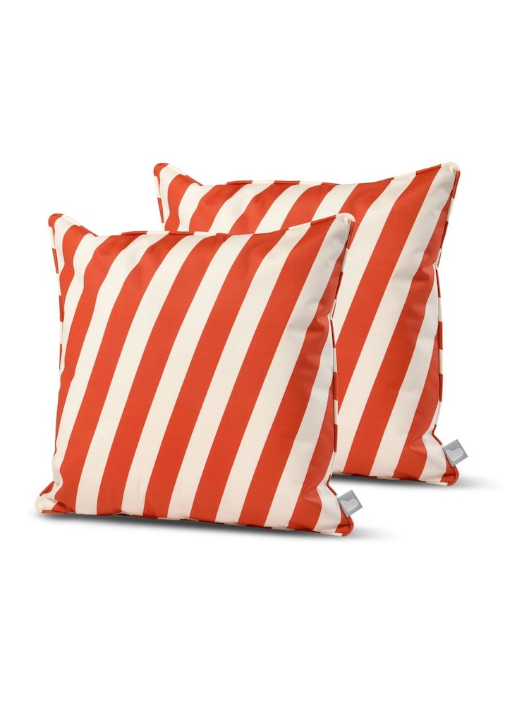 Extreme Lounging 2 Pack Orange Outdoor B Cushion Oblique Stripe - Image 1 of 2
