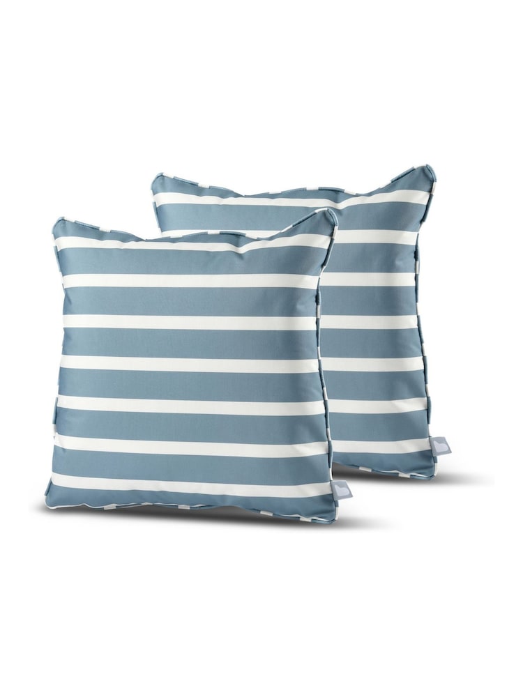 Extreme Lounging 2 Pack Sea Blue Outdoor B Awning Stripe Cushions - Image 1 of 2 Extreme Lounging 2 Pack Sea Blue Outdoor B Awning Stripe Cushions - Image 1 of 2