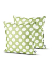 Extreme Lounging 2 Pack Olive Green Outdoor B Cushion Polka - Image 1 of 2