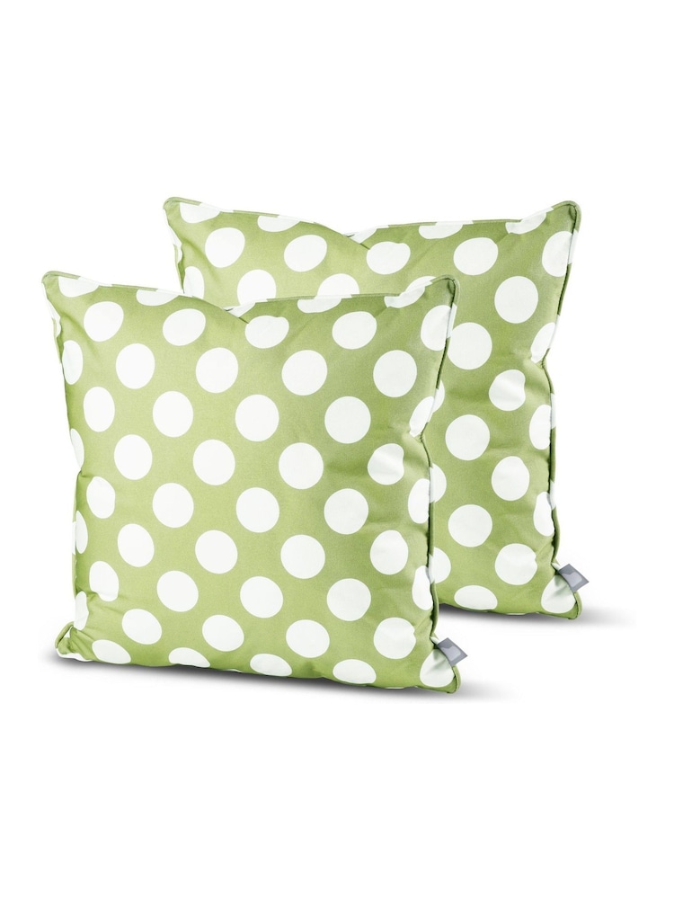Extreme Lounging 2 Pack Olive Green Outdoor B Cushion Polka - Image 1 of 2