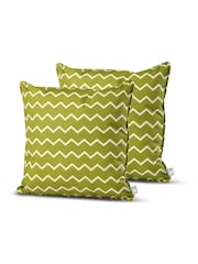 Extreme Lounging 2 Pack Olive Green Outdoor B Cushion Zigzag - Image 1 of 2
