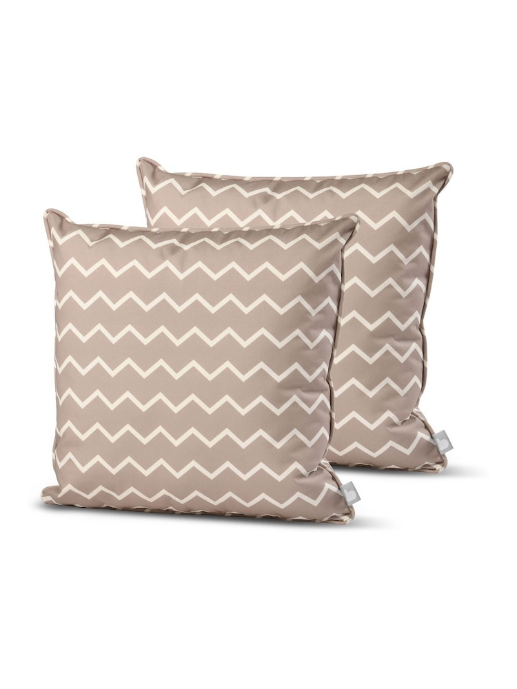 Extreme Lounging 2 Pack Silver Grey Outdoor B Zigzag Cushions - Image 1 of 2