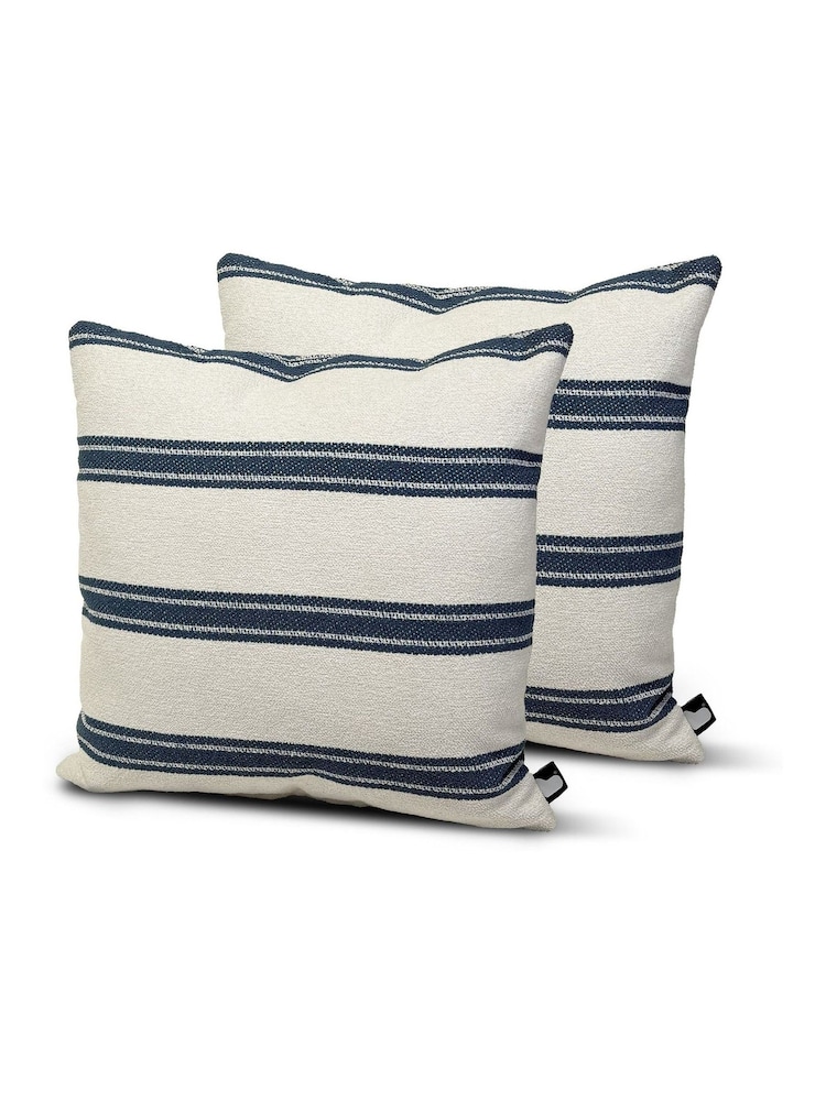 Extreme Lounging 2 Pack Blue Outdoor B Cushion Aquaclean Haven Small Stripe - Image 1 of 2