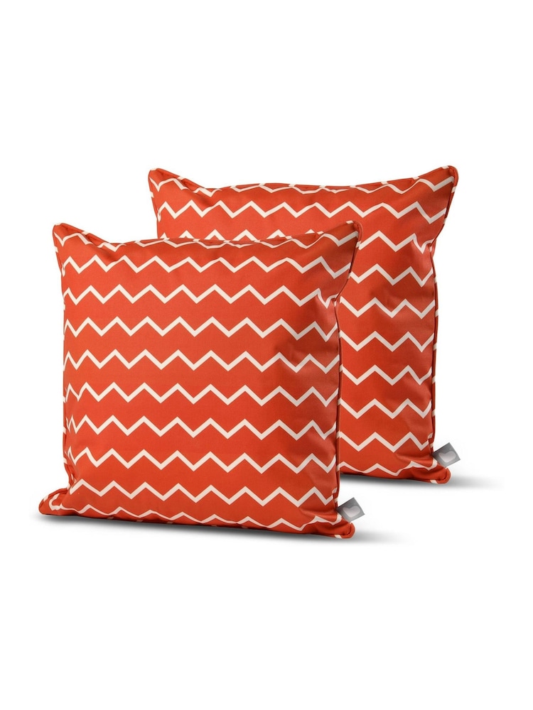 Extreme Lounging 2 Pack Orange Outdoor B Zigzag Cushions - Image 1 of 2