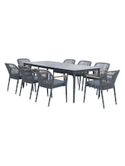 Bramblecrest Anthracite Antibes Rectangle Dining Table with 8 Chairs and Parasol - Image 5 of 6