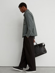 Reiss Soft Sage Green Divide Technical Twin-Pocket Overshirt - Image 3 of 8