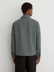 Reiss Soft Sage Green Divide Technical Twin-Pocket Overshirt - Image 5 of 8