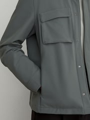 Reiss Soft Sage Green Divide Technical Twin-Pocket Overshirt - Image 6 of 8
