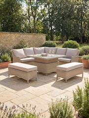 Bramblecrest Sandstone Woodchester Square Modular Sofa with Adjustable Casual Dining Table and 2 Benches - Image 1 of 6