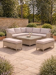 Bramblecrest Sandstone Woodchester Square Modular Sofa with Adjustable Casual Dining Table and 2 Benches - Image 2 of 6