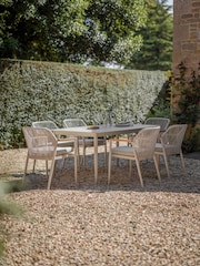 Bramblecrest Mocha Antibes Rectangle Dining Table with 6 Chairs and Parasol - Image 2 of 6