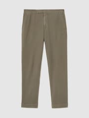 Reiss Dark Green Jason Garment-Dyed Piqué Suit Trousers Tailored-Fit - Image 2 of 7