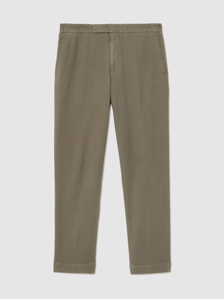 Reiss Dark Green Jason Garment-Dyed Piqué Suit Trousers Tailored-Fit - Image 2 of 7 Reiss Dark Green Jason Garment-Dyed Piqué Suit Trousers Tailored-Fit - Image 2 of 7