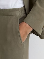 Reiss Dark Green Jason Garment-Dyed Piqué Suit Trousers Tailored-Fit - Image 4 of 7