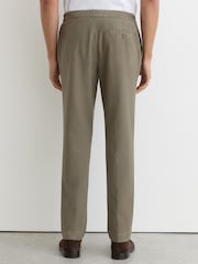 Reiss Dark Green Jason Garment-Dyed Piqué Suit Trousers Tailored-Fit - Image 5 of 7