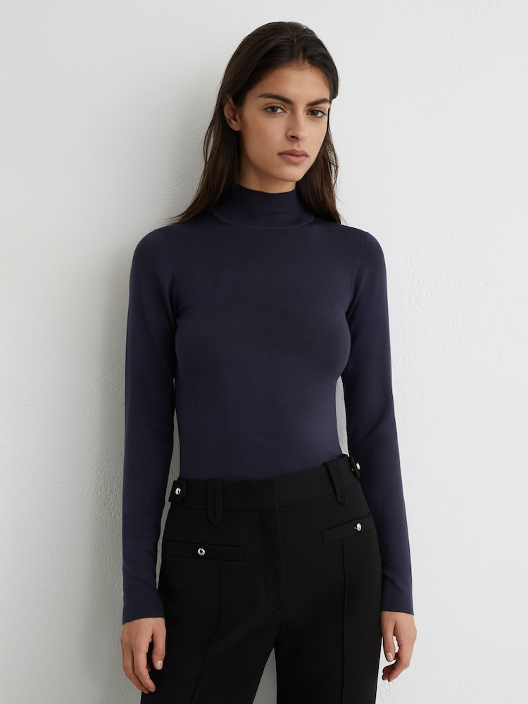 Atelier Silk-Blend Mock-Neck Top - Image 1 of 6