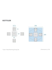 Kettler Anthracite Grey Tudor Garden 4 Seater Reclining Set with Parasol a Base - Image 3 of 6