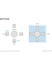 Kettler Natural Charlbury Garden 4 Seater Dining Set - Image 5 of 5