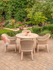 Kettler Natural Avora Garden 4 Seater Dining Set with Round Back Wicker Chairs - Image 1 of 6