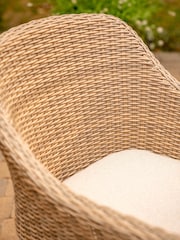 Kettler Natural Avora Garden 4 Seater Dining Set with Round Back Wicker Chairs - Image 2 of 6