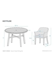 Kettler Natural Avora Garden 4 Seater Dining Set with Round Back Wicker Chairs - Image 5 of 6