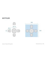 Kettler Natural Avora Garden 4 Seater Dining Set with Round Back Wicker Chairs - Image 6 of 6