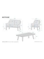 Kettler Natural Avora Garden 4 Seater Lounge Set - Image 5 of 6