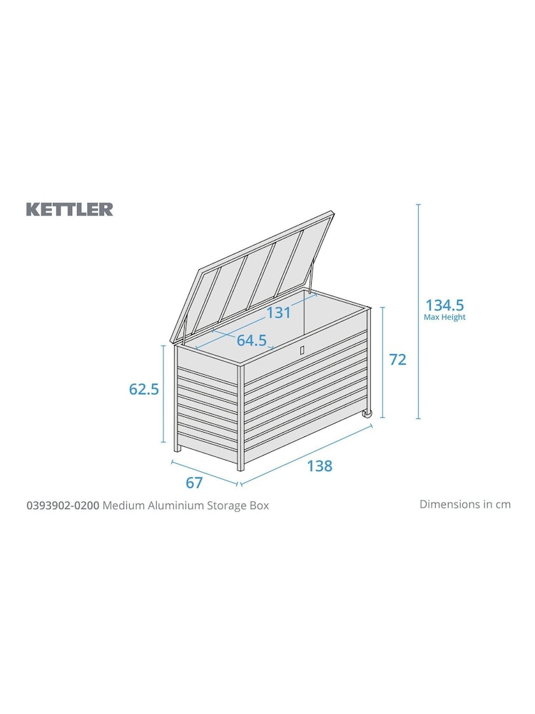 Kettler Anthracite Grey Medium Aluminium Garden Storage Box - Image 4 of 4