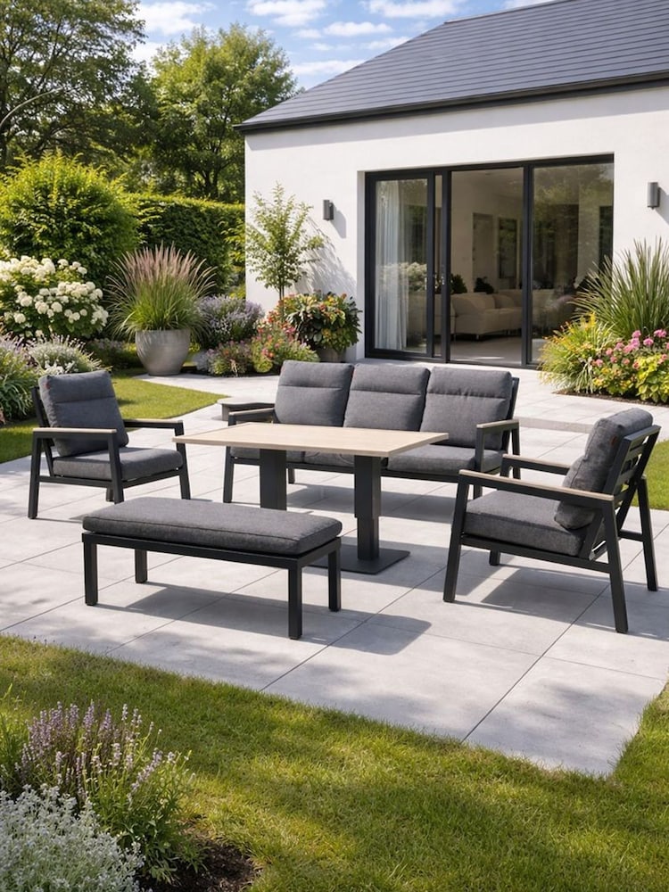 Kettler Anthracite Grey Tudor Garden Table, Sofa and Chairs Set - Image 1 of 6