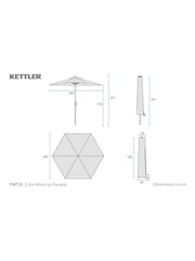 Kettler Stone Cream 25m Wind Up Garden Parasol with Auto Tilt Night - Image 4 of 4