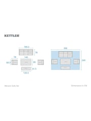 Kettler Grey Merano Garden Sofa Set Rectangular High/Low Table - Image 4 of 6