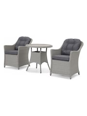 Kettler Grey Foxley 2 Seater Garden Bistro Set with 70cm Round Table - Image 4 of 8