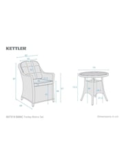 Kettler Grey Foxley 2 Seater Garden Bistro Set with 70cm Round Table - Image 5 of 8